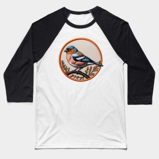 Chaffinch Embroidered Patch Baseball T-Shirt